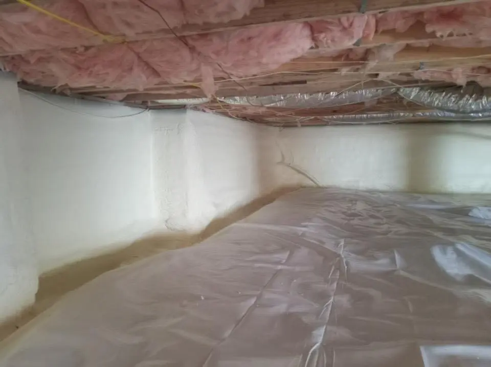 Crawl space encapsulation with closed-cell spray foam for Spray Foam Roofing in Harrisburg